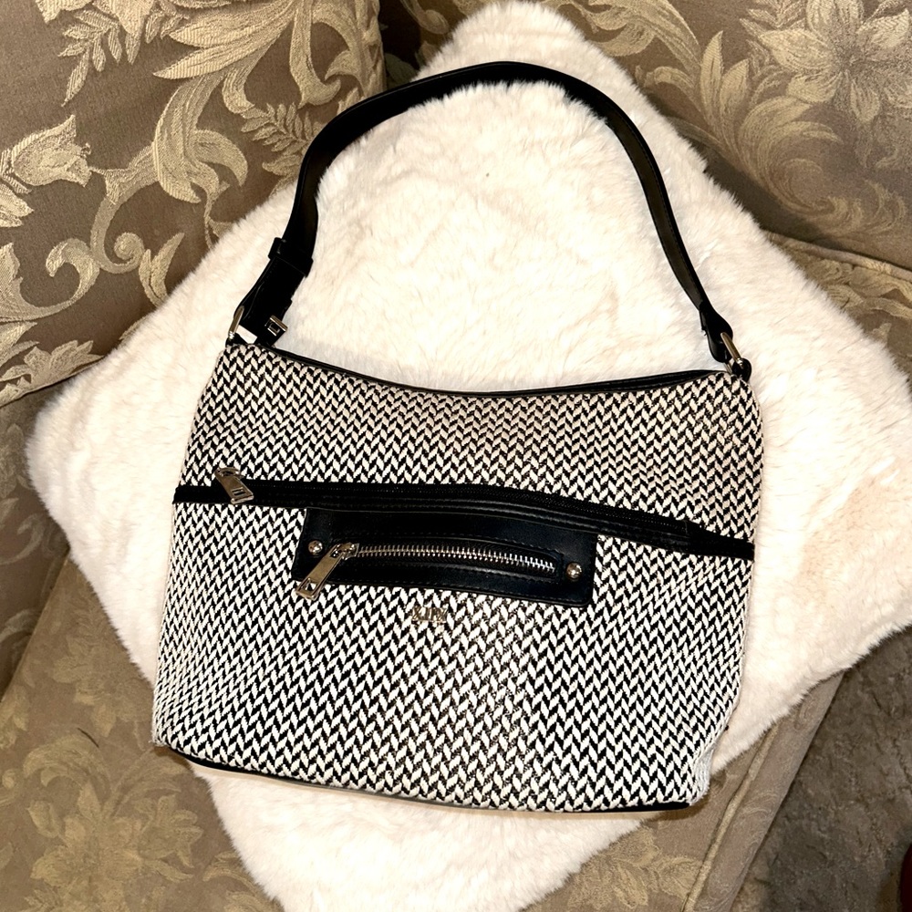 Black and white Collection XIIX shoulder bag purse.